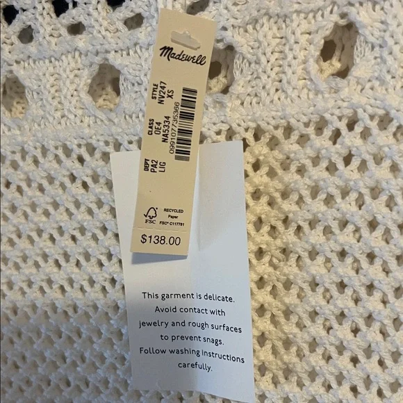 NWT Madewell XS Open-Stitch Cotton Pullover Sweater - Picture 9 of 14